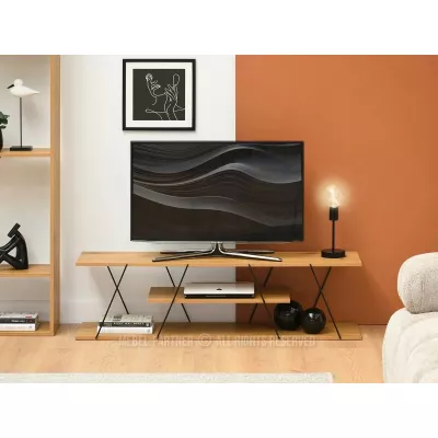 MATTEO designer TV-állvány - tölgy / fekete