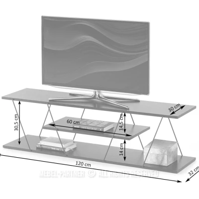 MATTEO designer TV-állvány - tölgy / fekete