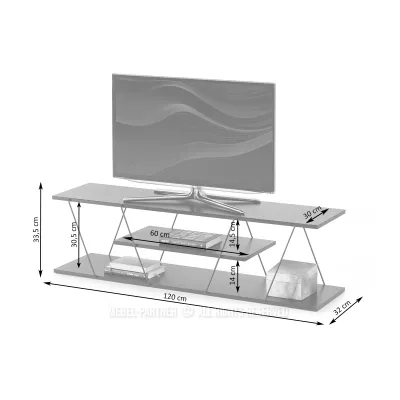 MATTEO designer TV-állvány - tölgy / fekete