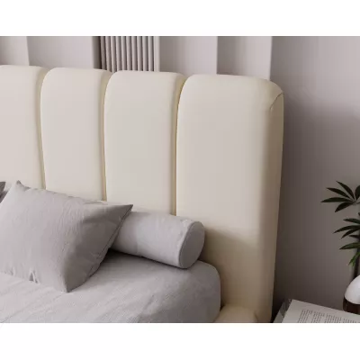 Kárpitozott ágy 160x200 FATUMATA 1 tárolóhellyel - krémszínű