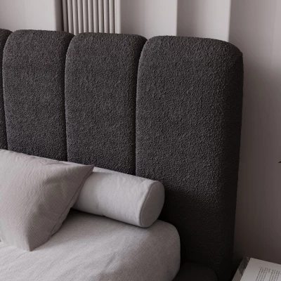 Kárpitozott ágy 160x200 FATUMATA 1 tárolóhellyel - sötétszürke
