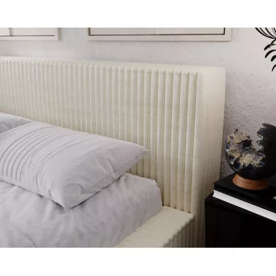 SIDONIA 1 kárpitozott egyszemélyes ágy 120x200 tárolóhellyel - krémszínű