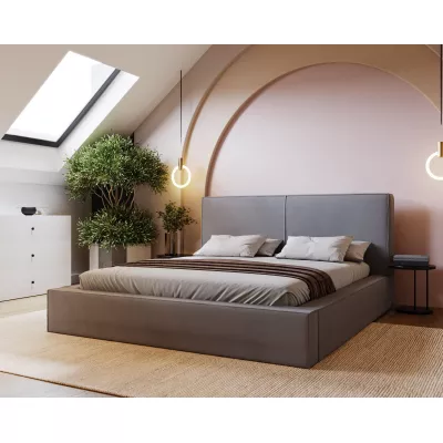 Kárpitozott egyszemélyes ágy 140x200 NIDIA 1 tárolóhellyel - szürke