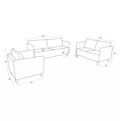 MAELLA designer ülőgarnitúra - szürke