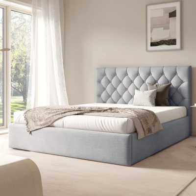 Franciaágy léces kerettel 160x200 TAISA 4 - világosszürke