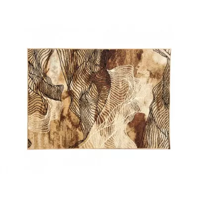 Modern szőnyegdarab 50x90 cm LUKEN - bézs / barna