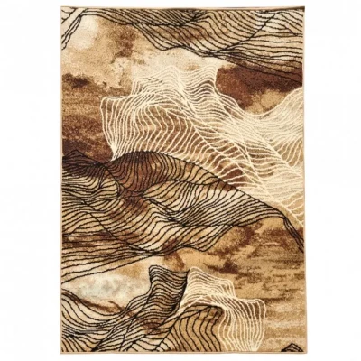 Modern szőnyegdarab 50x90 cm LUKEN - bézs / barna