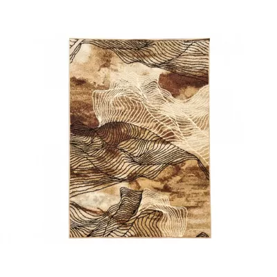 Modern szőnyegdarab 50x90 cm LUKEN - bézs / barna