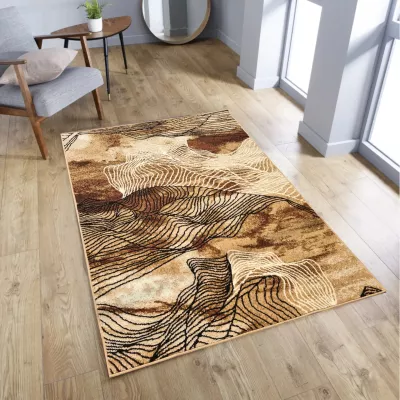 Modern szőnyegdarab 50x90 cm LUKEN - bézs / barna