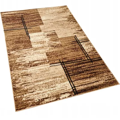 LUKEN téglalap alakú szőnyeg 70x130 cm - bézs / sötétbarna