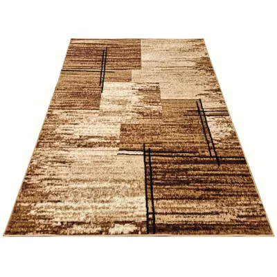 LUKEN téglalap alakú szőnyeg 70x130 cm - bézs / sötétbarna