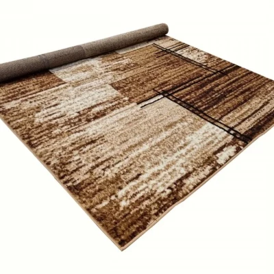 LUKEN téglalap alakú szőnyeg 70x130 cm - bézs / sötétbarna