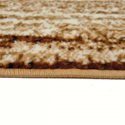 LUKEN téglalap alakú szőnyeg 70x130 cm - bézs / sötétbarna