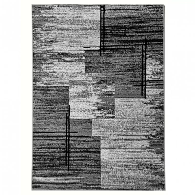 Szőnyeg 50x90 cm LUKEN téglalap alakú - szürke / fekete