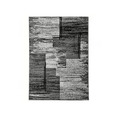 Szőnyeg 50x90 cm LUKEN téglalap alakú - szürke / fekete