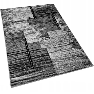 Szőnyeg 50x90 cm LUKEN téglalap alakú - szürke / fekete