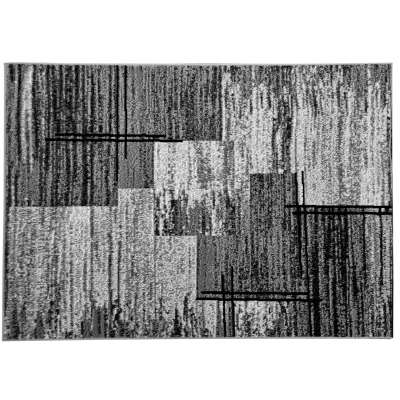 Szőnyeg 50x90 cm LUKEN téglalap alakú - szürke / fekete