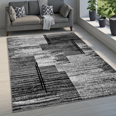 Szőnyeg 50x90 cm LUKEN téglalap alakú - szürke / fekete