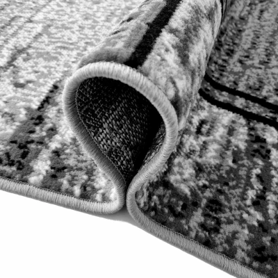 Szőnyeg 50x90 cm LUKEN téglalap alakú - szürke / fekete