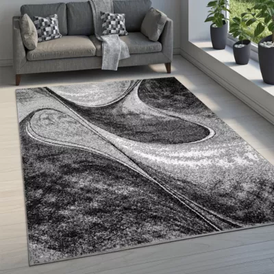 Absztrakt szőnyegdarab 50x90 cm LUKEN - szürke