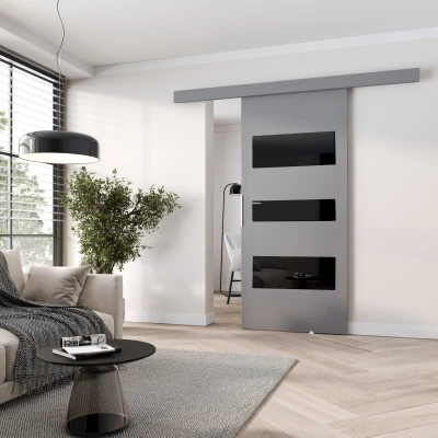 BARRET 3 beltéri fali tolóajtó - 86 cm, szürke
