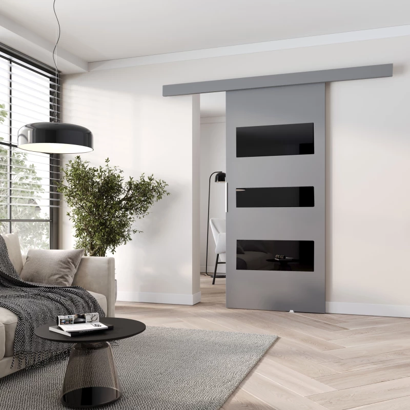 BARRET 3 beltéri fali tolóajtó - 96 cm, szürke