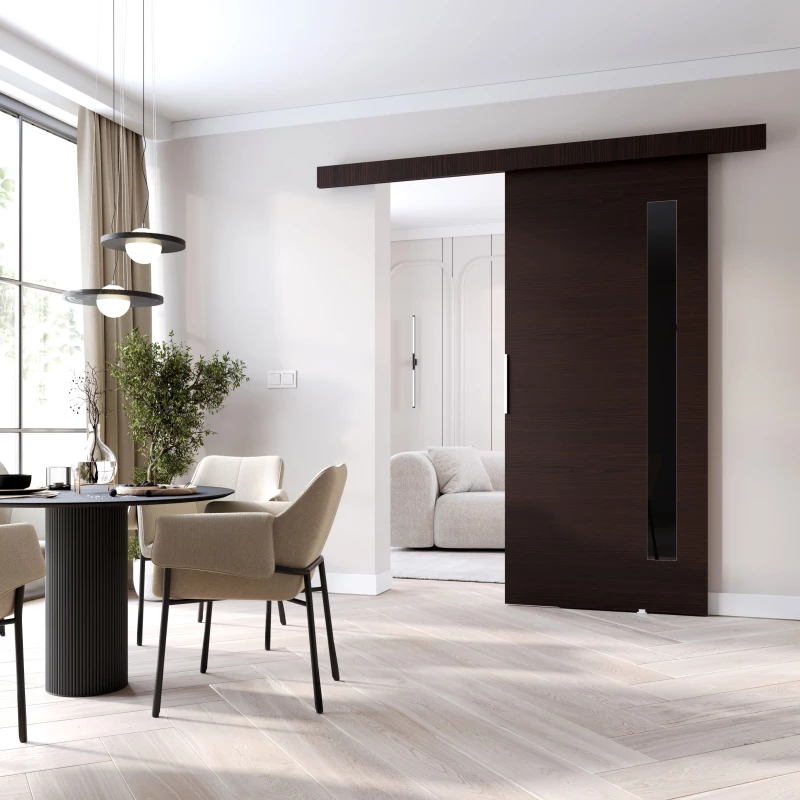 BARRET 7 beltéri fali tolóajtó - 86 cm, wenge