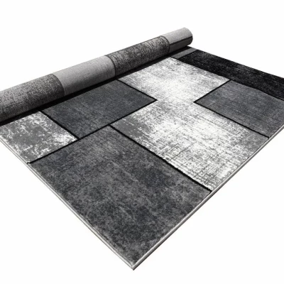 Szőnyegdarab 180x260 cm DEMIAN - szürke / fekete / fehér