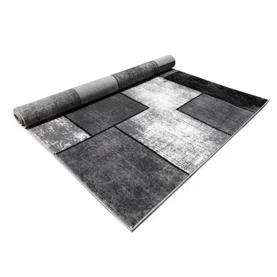 Szőnyegdarab 180x260 cm DEMIAN - szürke / fekete / fehér