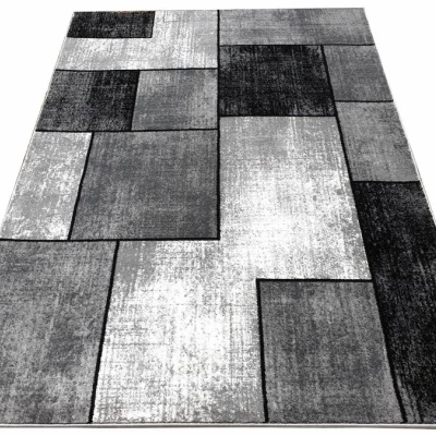 Szőnyegdarab 180x260 cm DEMIAN - szürke / fekete / fehér