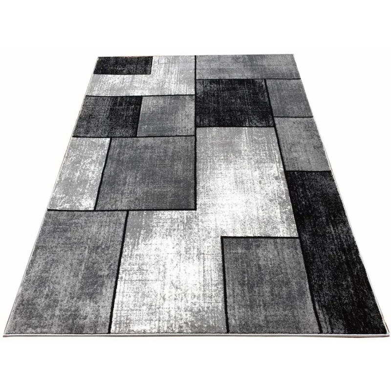 Szőnyegdarab 180x260 cm DEMIAN - szürke / fekete / fehér