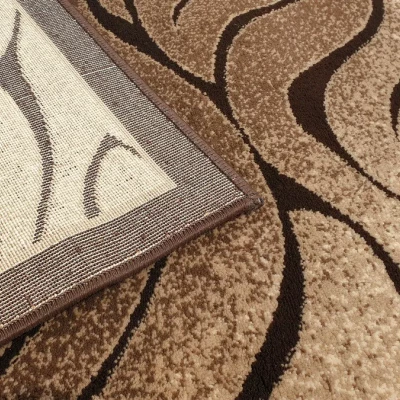 Modern téglalap alakú szőnyeg 80x150 cm DEMIAN - barna / bézs
