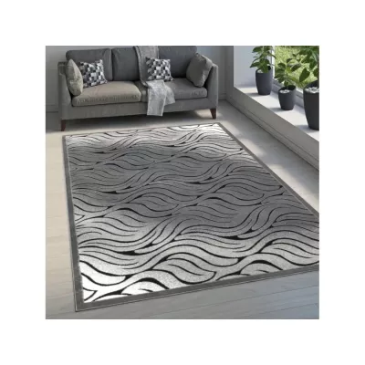 Modern téglalap alakú szőnyeg 200x290 cm DEMIAN - szürke / fekete