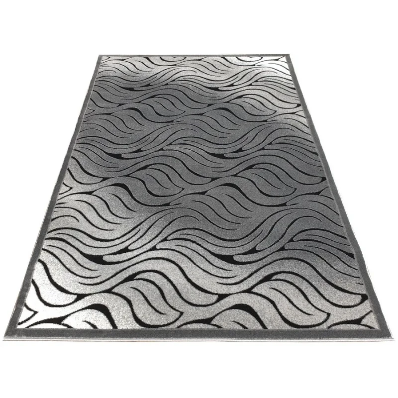 Modern téglalap alakú szőnyeg 150x300 cm DEMIAN - szürke / fekete