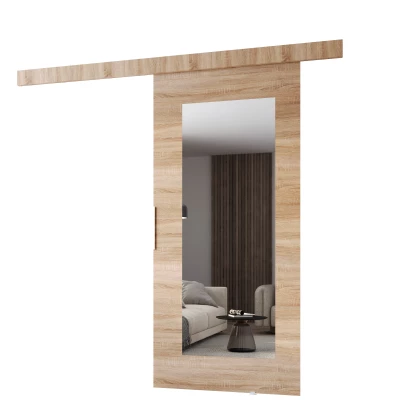 BARRET 9 tolóajtó tükörrel - 86 cm, sonoma tölgy