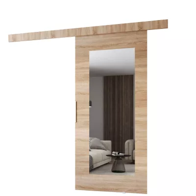 BARRET 9 tolóajtó tükörrel - 86 cm, sonoma tölgy
