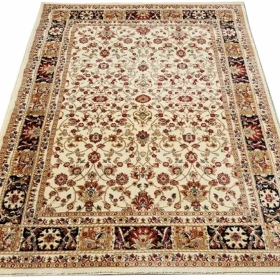 Keleti darab szőnyeg 140x190 cm LUCHO - krém / mintás