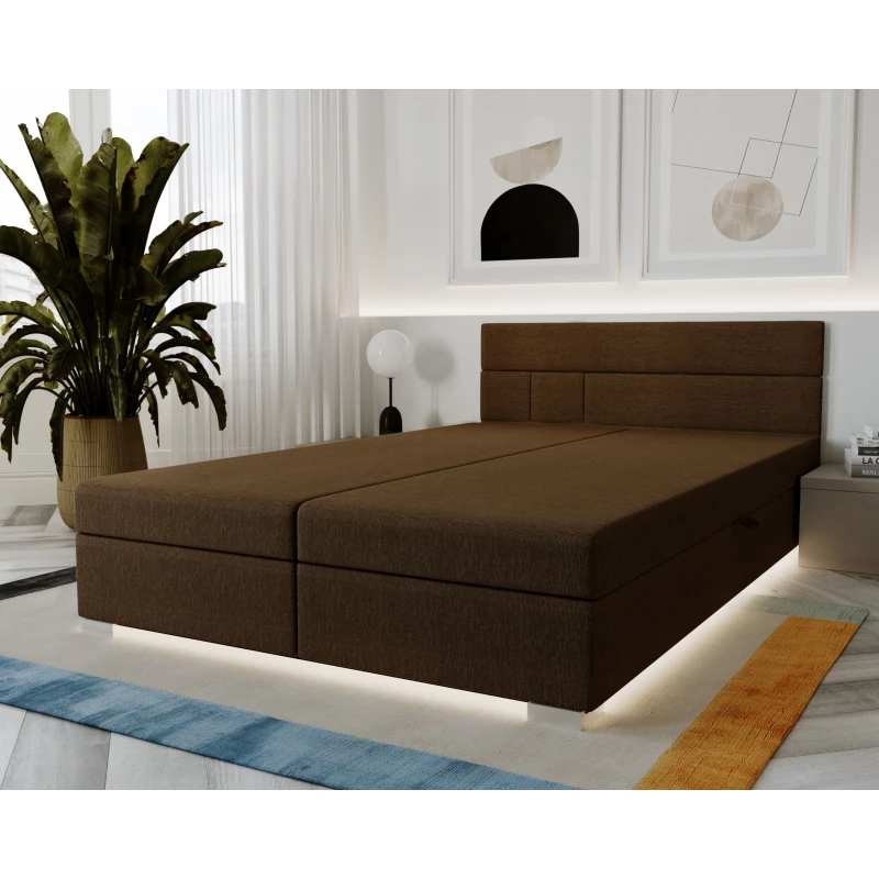 Boxspring ágy 140x200 ROSIE 2 - sötétbarna