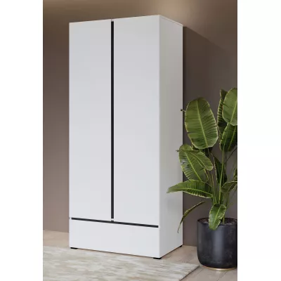 Kétajtós szekrény 89 cm GLENROSE - fehér / fekete