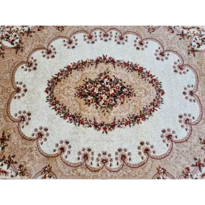 Keleti darab szőnyeg 140x190 cm LUCHO ovális - krémszínű