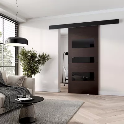 Tolóajtó falra szerelhető BARRET 13 - 76 cm, wenge / fekete