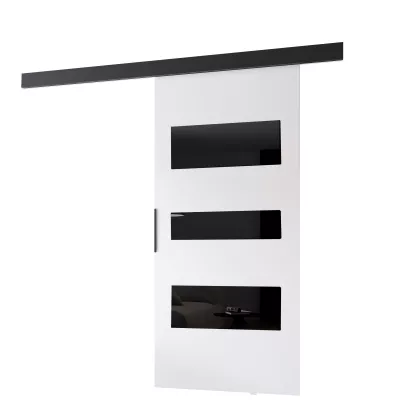 Tolóajtó falra szerelhető BARRET 13 - 86 cm, fehér / fekete