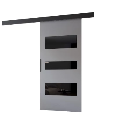 Tolóajtó falra szerelhető BARRET 13 - 86 cm, szürke / fekete