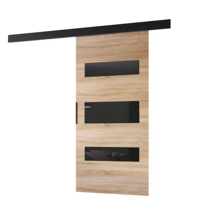 BARRET tolóajtó 14 - 86 cm, sonoma tölgy / fekete