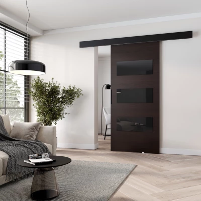 Beltéri faliajtó BARRET 15 - 76 cm, wenge / fekete