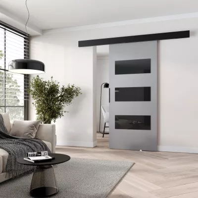 Beltéri faliajtó BARRET 15 - 86 cm, szürke / fekete