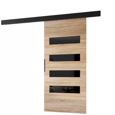 BARRET belső tolóajtó 16 - 76 cm, sonoma tölgy / fekete