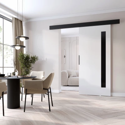 Beltéri faliajtó BARRET 17 - 86 cm, fehér / fekete