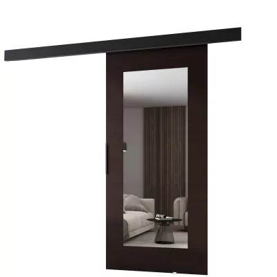 Tolóajtó tükörrel BARRET 19 - 76 cm, wenge / fekete