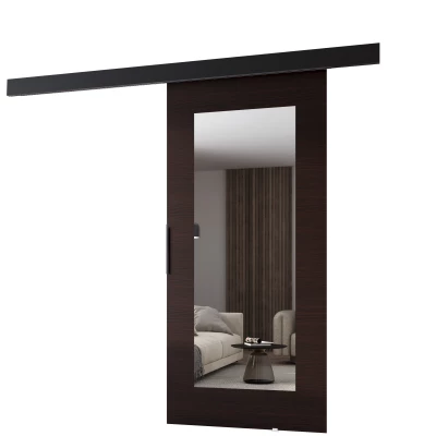 Tolóajtó tükörrel BARRET 19 - 86 cm, wenge / fekete